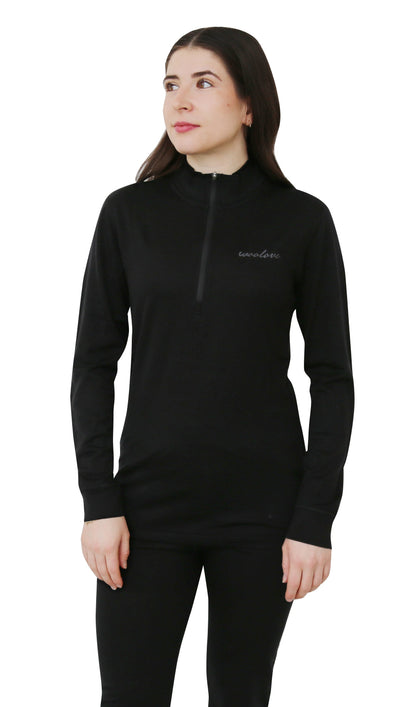 Women’s Merino Wool 1/4 Zip Pullover – 190 GSM Lightweight Layer